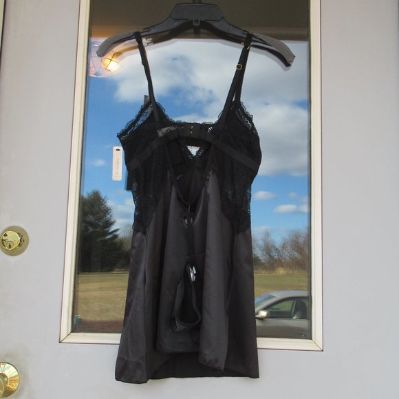 NWT black Nighty & panty with lace detail & removable pads size S - Picture 8 of 13